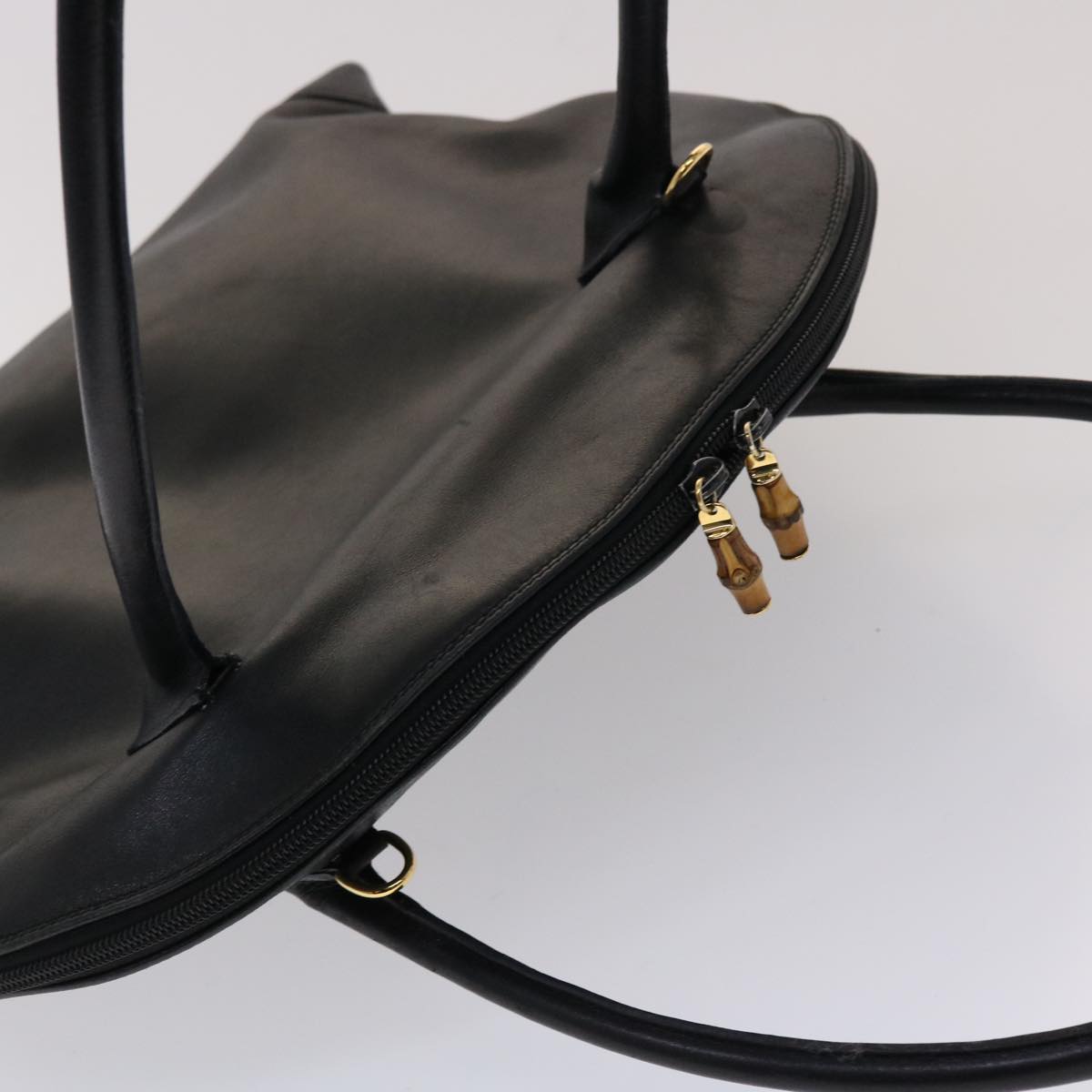 GUCCI Bamboo Shoulder Bag Leather Black ar9933