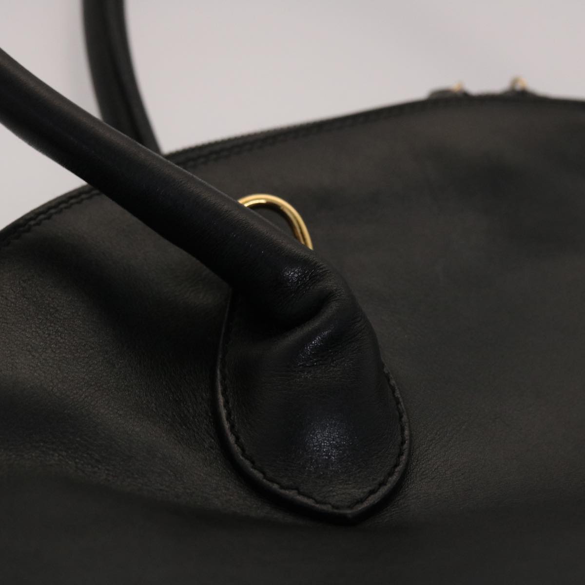 GUCCI Bamboo Shoulder Bag Leather Black ar9933