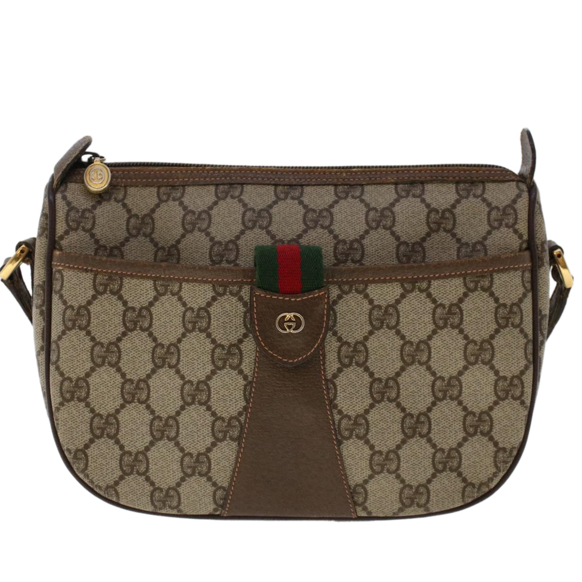GUCCI GG Canvas Web Sherry Line Shoulder Bag Beige 001•193•6177 ar9950