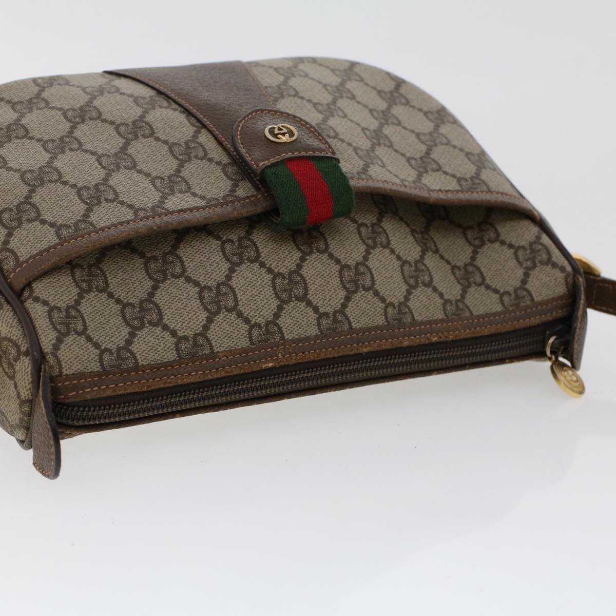 GUCCI GG Canvas Web Sherry Line Shoulder Bag Beige 001•193•6177 ar9950
