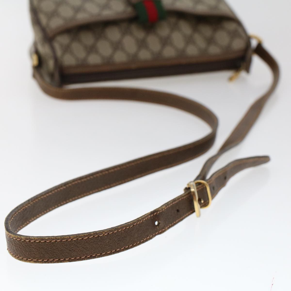 GUCCI GG Canvas Web Sherry Line Shoulder Bag Beige 001•193•6177 ar9950