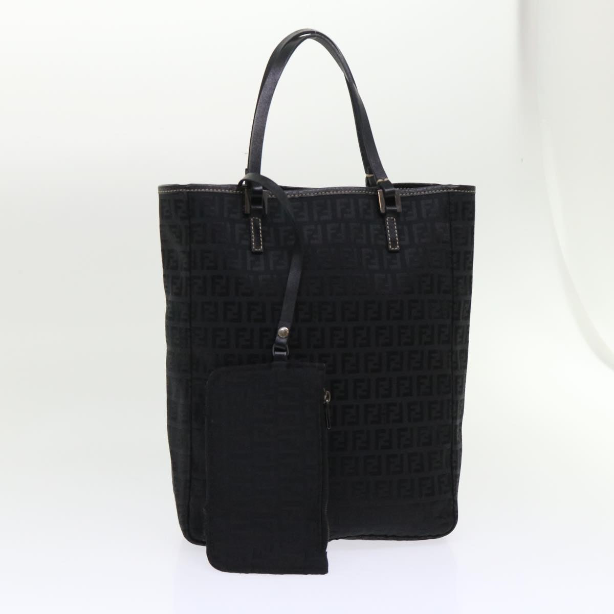 FENDI Zucchino Canvas Tote Bag Black ar9954
