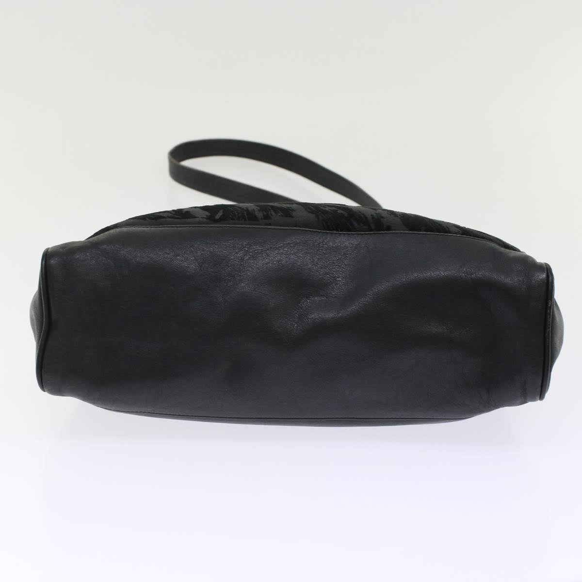 GUCCI Shoulder Bag Suede Leather Black ar9974