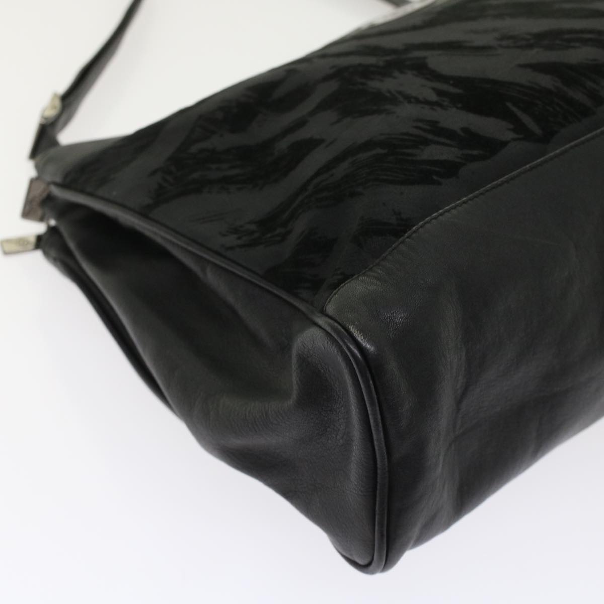 GUCCI Shoulder Bag Suede Leather Black ar9974