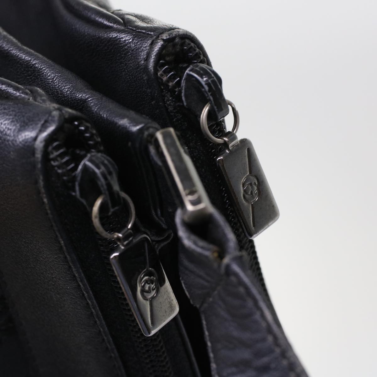 GUCCI Shoulder Bag Suede Leather Black ar9974