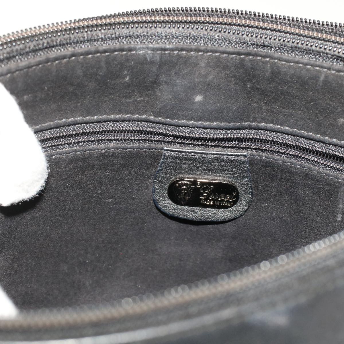GUCCI Shoulder Bag Suede Leather Black ar9974