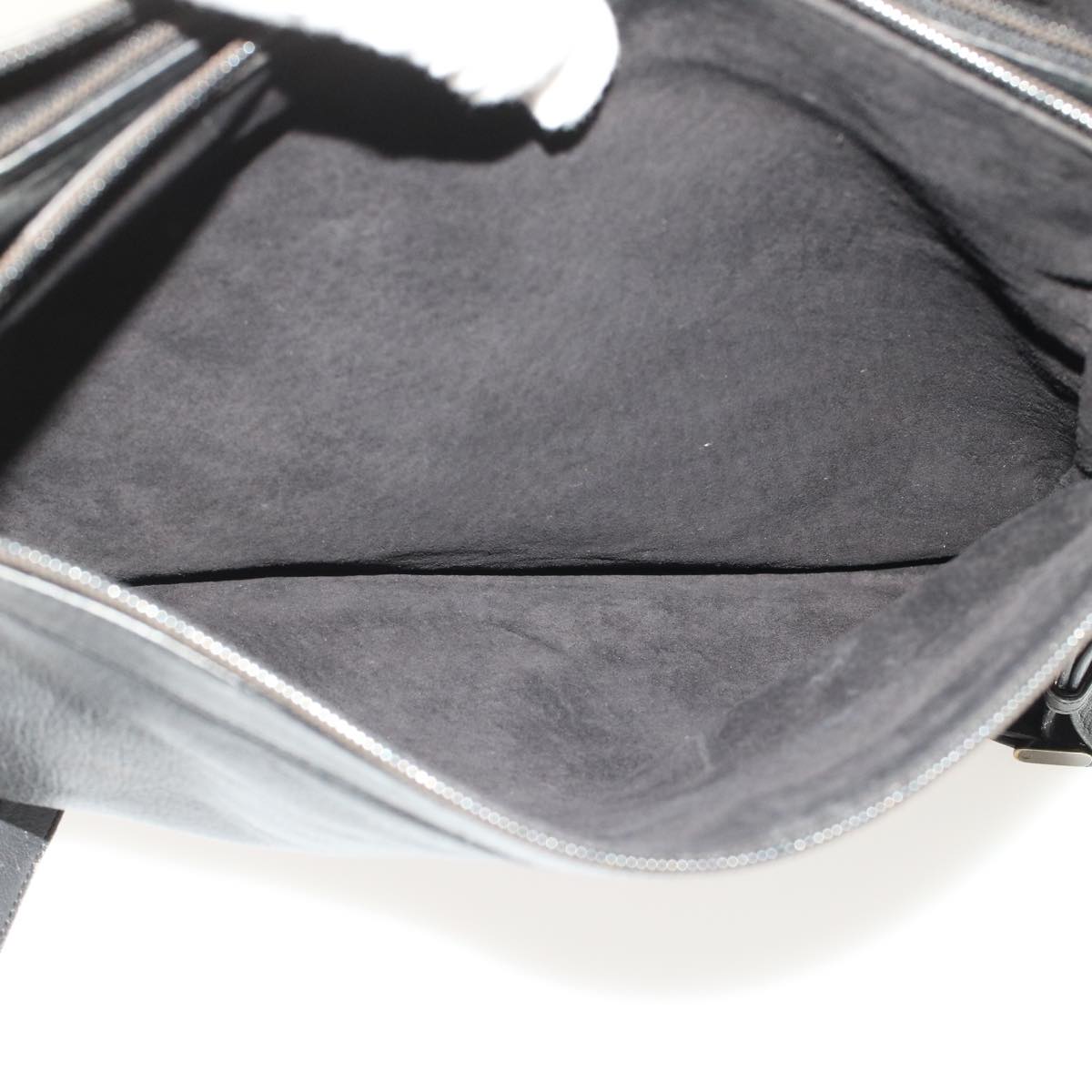 GUCCI Shoulder Bag Suede Leather Black ar9974