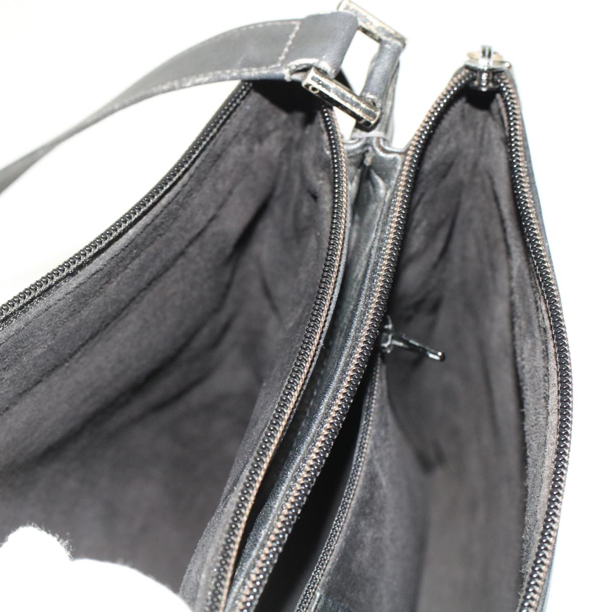 GUCCI Shoulder Bag Suede Leather Black ar9974