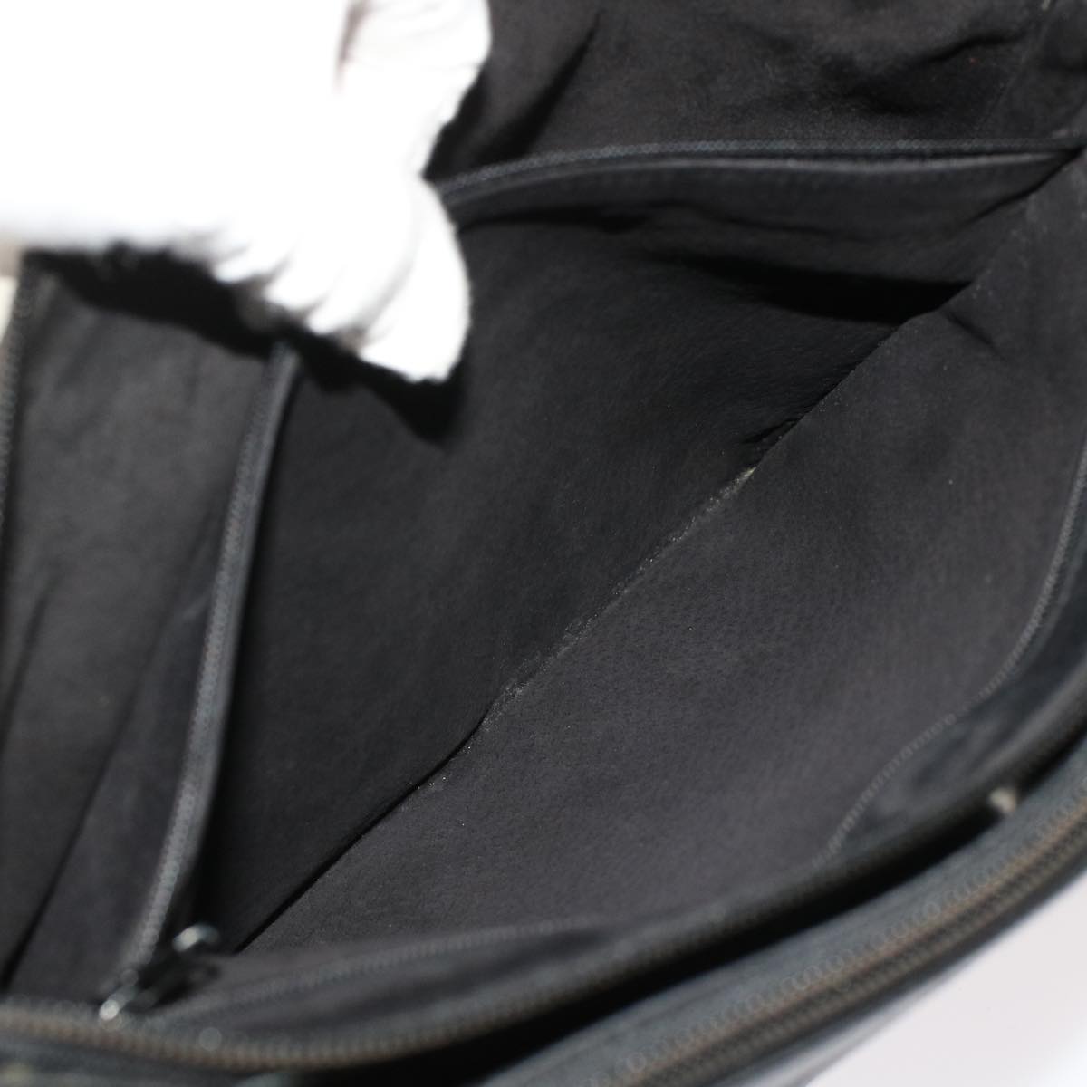 GUCCI Shoulder Bag Suede Leather Black ar9974