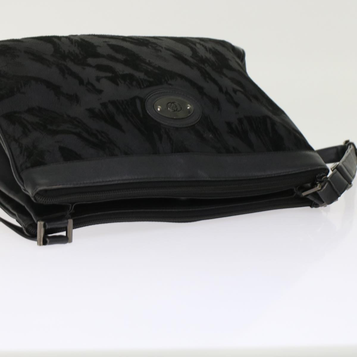 GUCCI Shoulder Bag Suede Leather Black ar9974