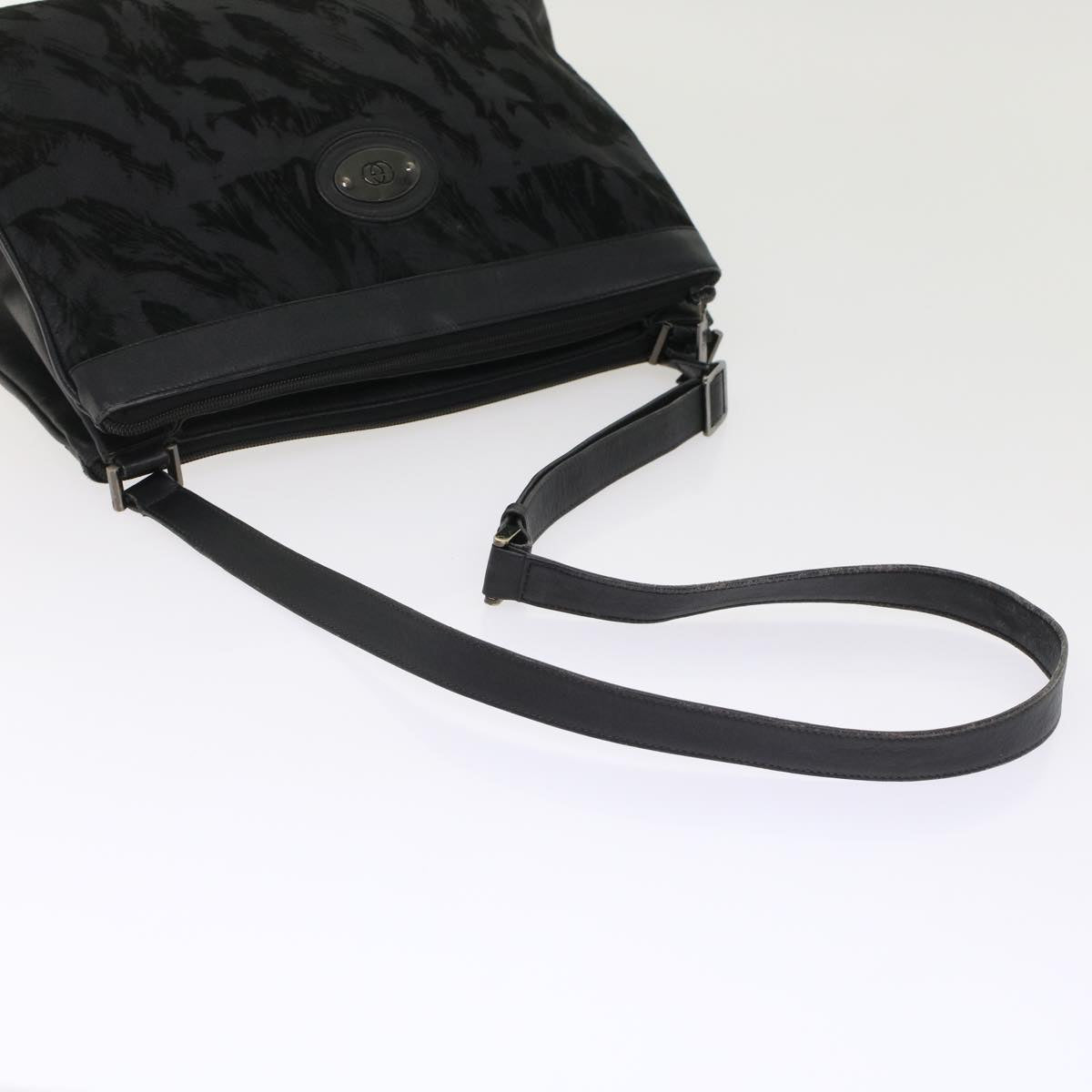 GUCCI Shoulder Bag Suede Leather Black ar9974