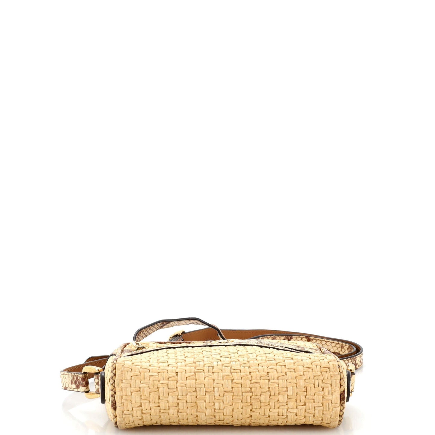 Ophidia Shoulder Bag Raffia with Snakeskin Mini