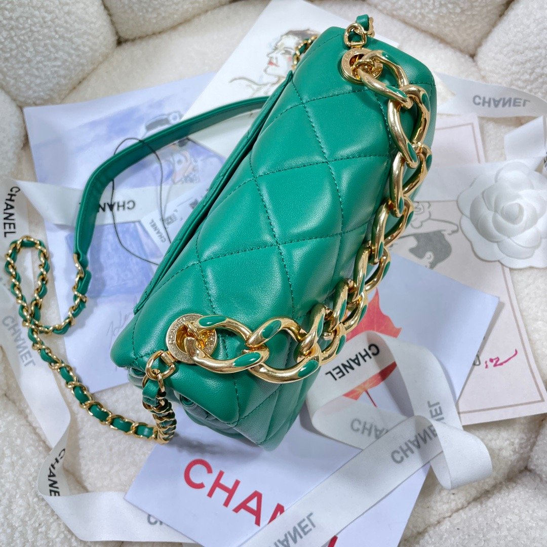 CHL GlamIap Bag Gold Hardware Green For Women Handbags, Shoulder Bags 7.9in/20cm AS3366