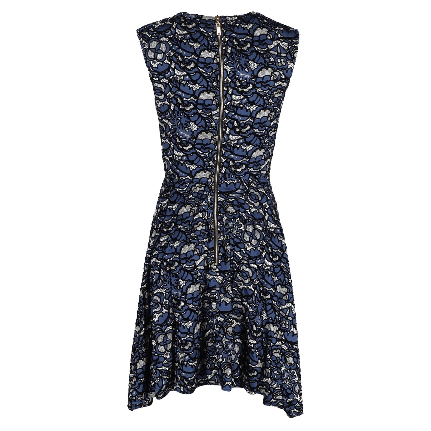 Louis Vuitton Lace Pattern Dress in Blue Silk