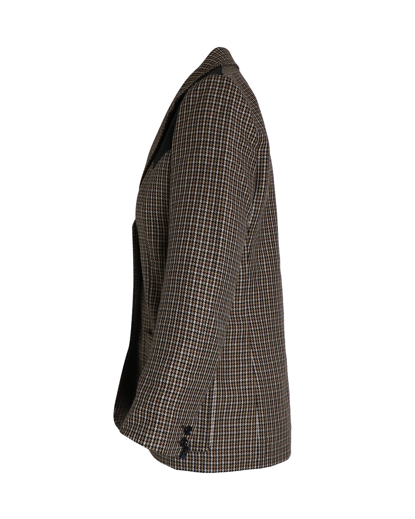 Louis Vuitton 2014 Houndstooth Print Blazer in Brown Wool