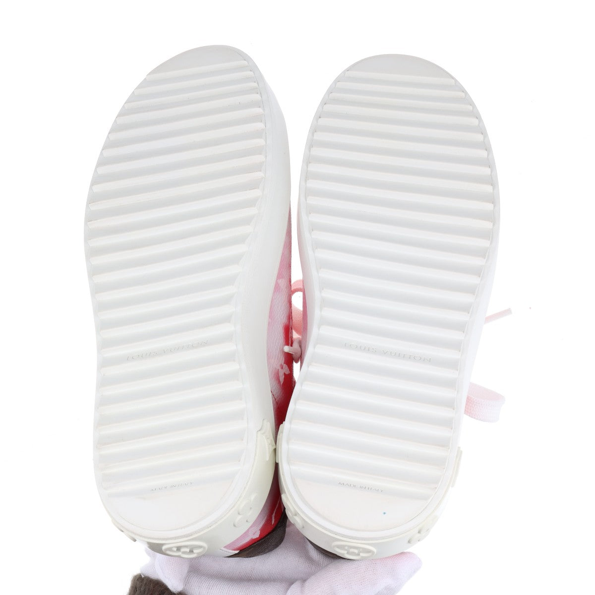 Louis Vuitton Time Outline 19 Years PVC  Leather Trainers 35  Red × White CL1119 Monogram