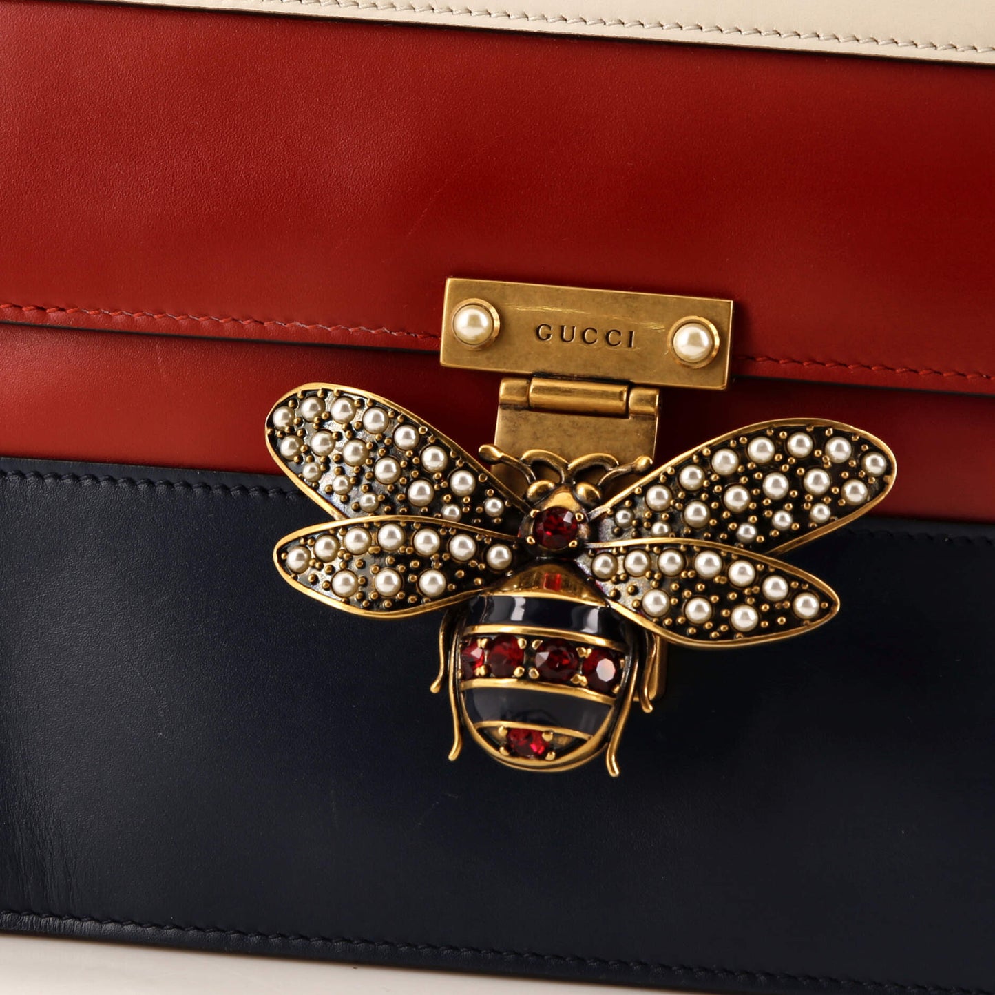 Queen Margaret Top Handle Bag Colorblock Leather Small