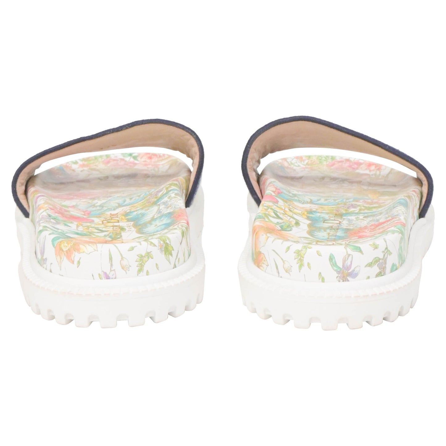 Dior D-Constellation Embroidered Dway 10mm Slides in Multicolor Canvas