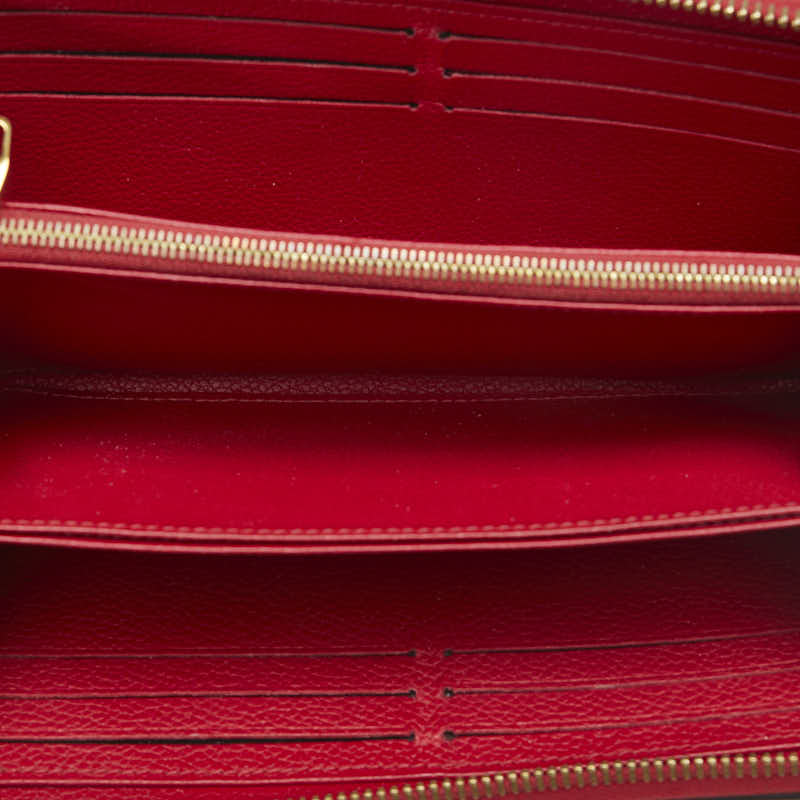 Louis Vuitton Monogram Implant Jeep Wallet Long Wallet M63691 Scarlet Red Car Friser Ladies Louis Vuitton