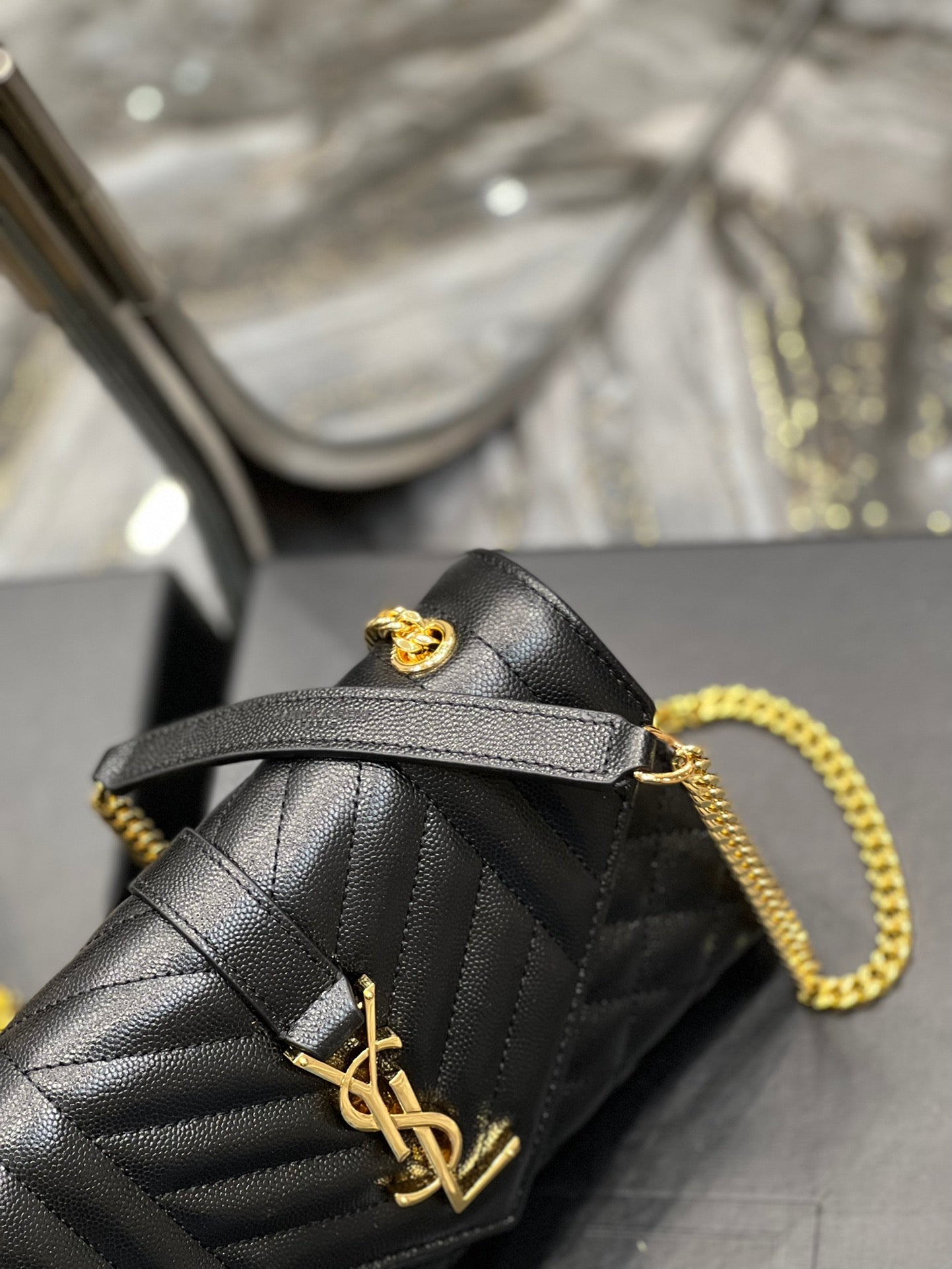 GLAMI Small Bag Black In Mix Matelasse For Women 8.2in/21cm YSL 600195BOW911000