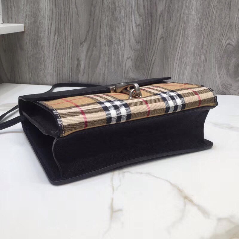 GLAMI Small Vintage Check And Crossbody Bag Black For Women, Bags 9in/24cm