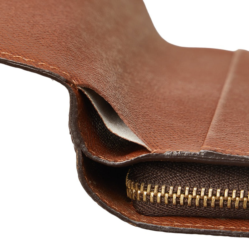 Louis Vuitton Monogram Port Papier Jeep Double Folded Wallet M61207 Brown PVC Leather  Louis Vuitton