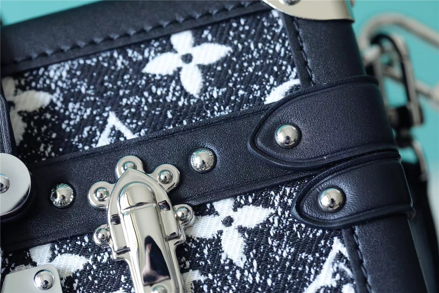 LV Petite Malle Monogram Jacquard Denim Navy Blue For Women,  Shoulder And Crossbody Bags 7.9in/20cm LVÃ‚Â 