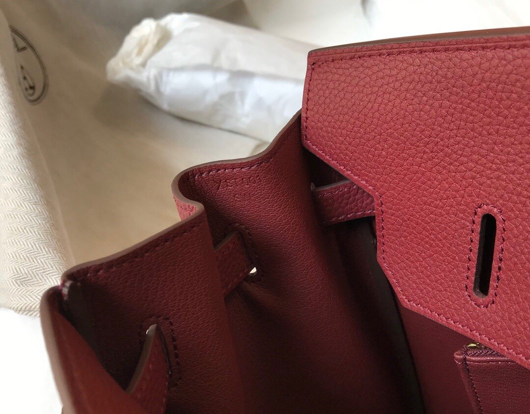GLAMI Birkin Garnet Red ClemenGLAMI With Gold Hardware Bag For Women, Handbags, Shoulder Bags 30cm/12in