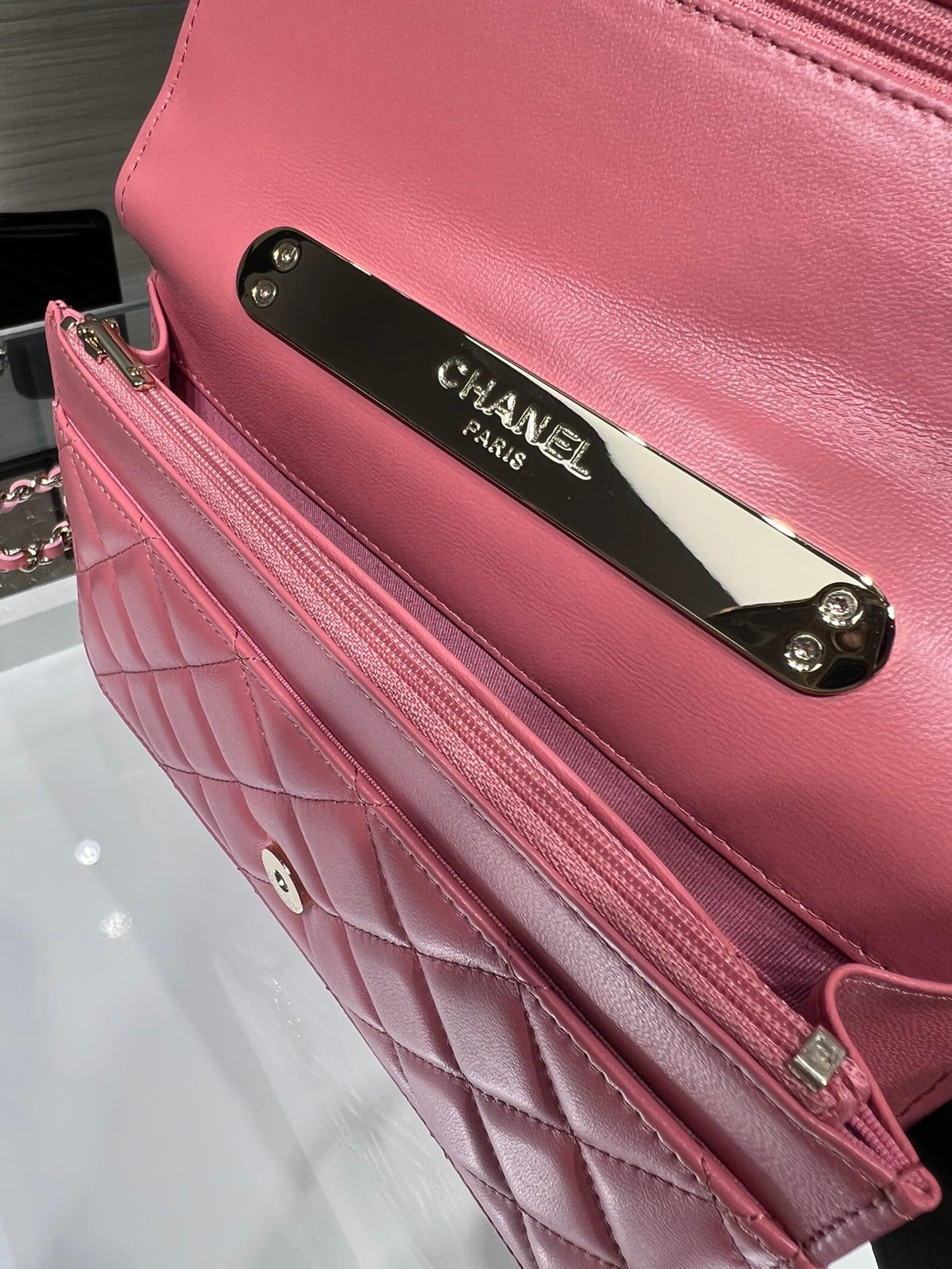 CHLWOC 19 Chain Wallet Bag Gold Hardware PiNike For Women Handbags, Shoulder Bags 7.5in/19cm