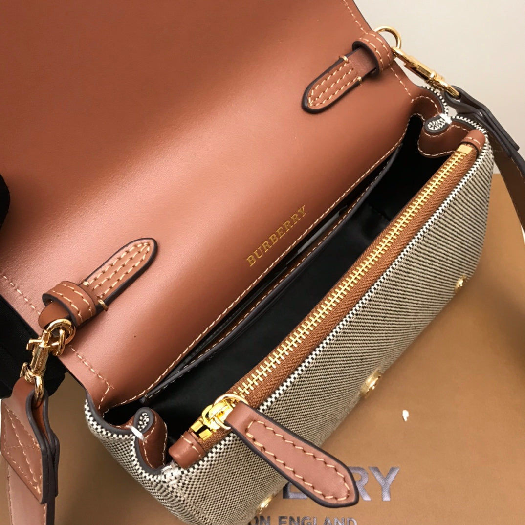 GLAMI Horseferry Print Cotton Canvas Small Crossbody Bag For Women, Bags 7.1in/18cm 80398691