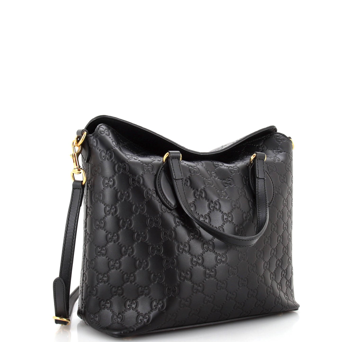 Signature Fold Over Tote Guccissima Leather Medium