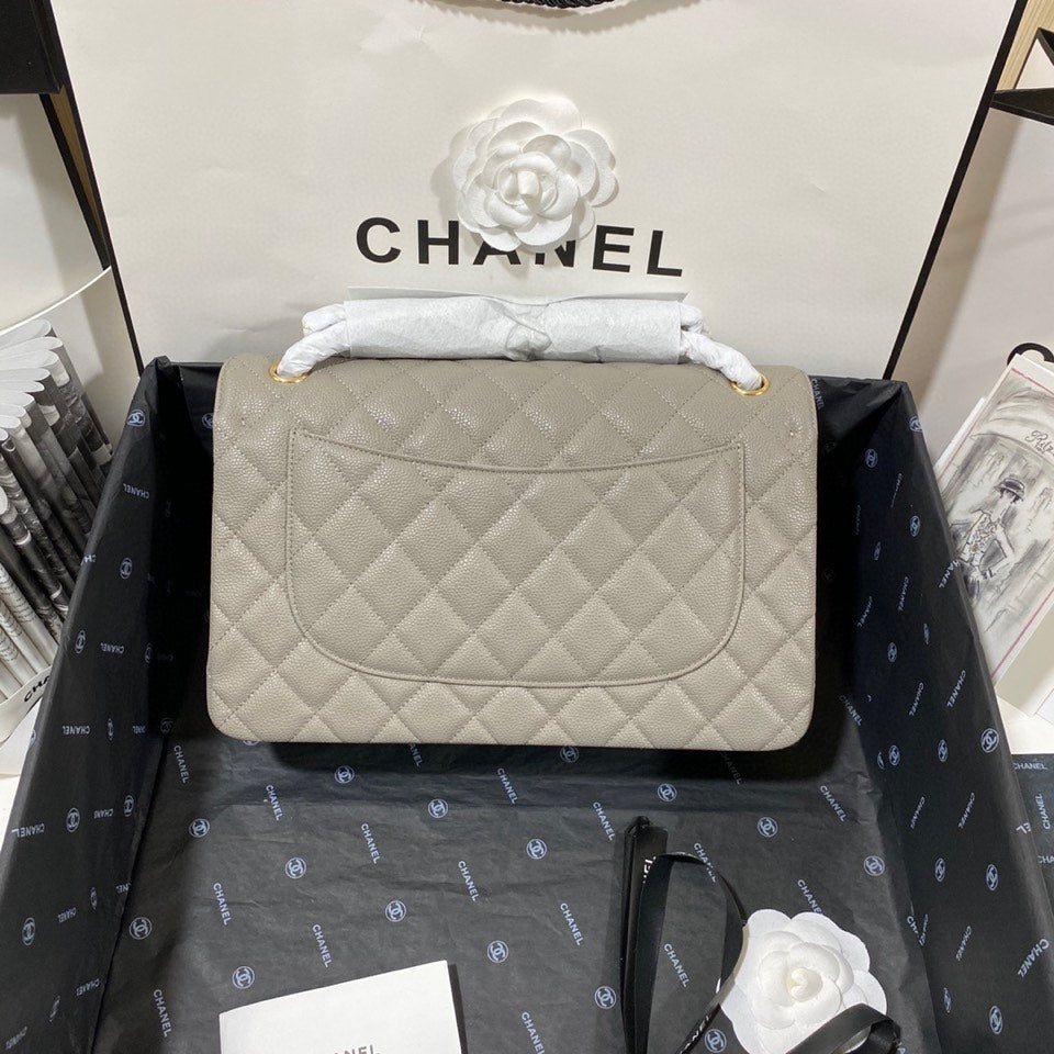 CHLLarge Classic Handbag Gold Hardware Grey For Women Handbags, Shoulder Bags 11.8in/30cm