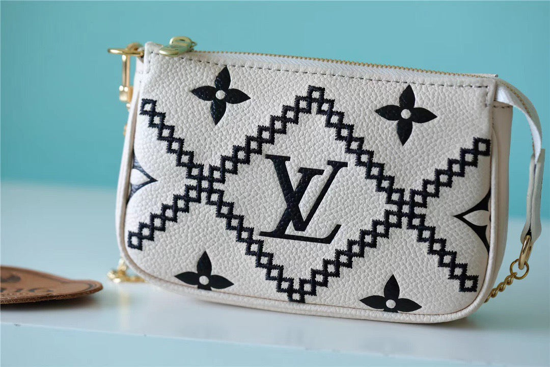 LV Mini Pochette AcGLAMIssoires Monogram Empreinte White For Women, WomenÃ¢â‚¬â„¢s Handbags, Shoulder Bags And Crossbody Bags 6.1in/15.5cm LVÃ‚Â 