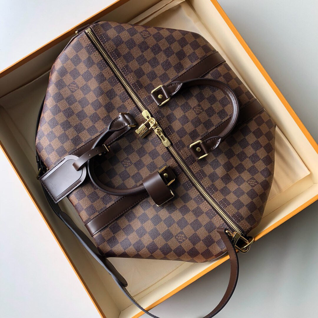 LV Keepall BandouliÃƒÂ¨re 45 Damier Ebene Canvas For Women, WoBags 17.7in/45cm LV N41428