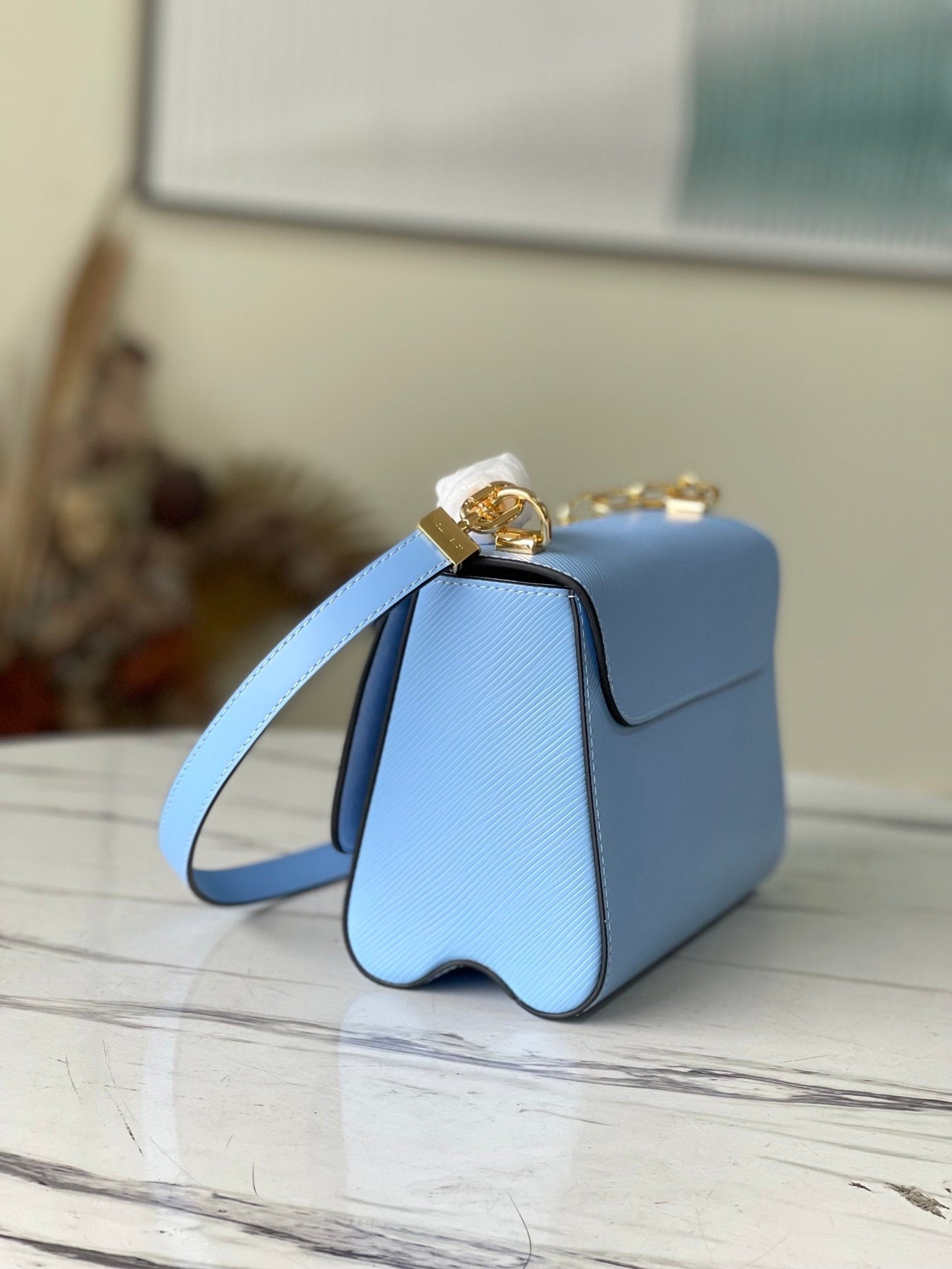 LV Twist MM Monogram GlamIower Bleu Nuage Blue For Women,  Shoulder And Crossbody Bags 9.1in/23cm LV M59627
