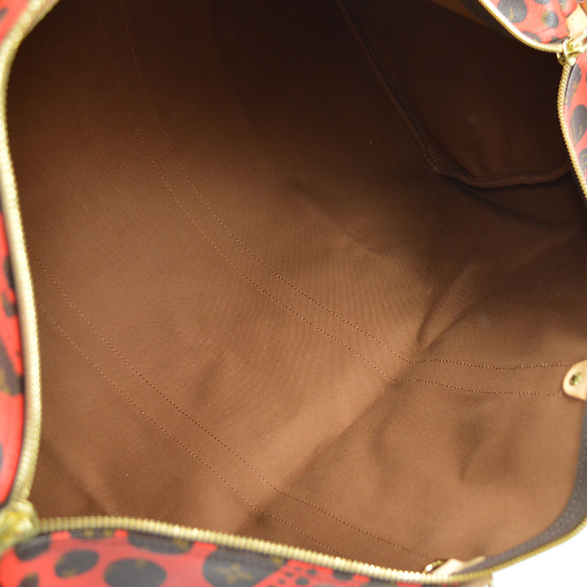 Louis Vuitton * 2012 x Kusama Yayoi Monogram Pumpkin Dot Keepall Bandouliere 55 M40695