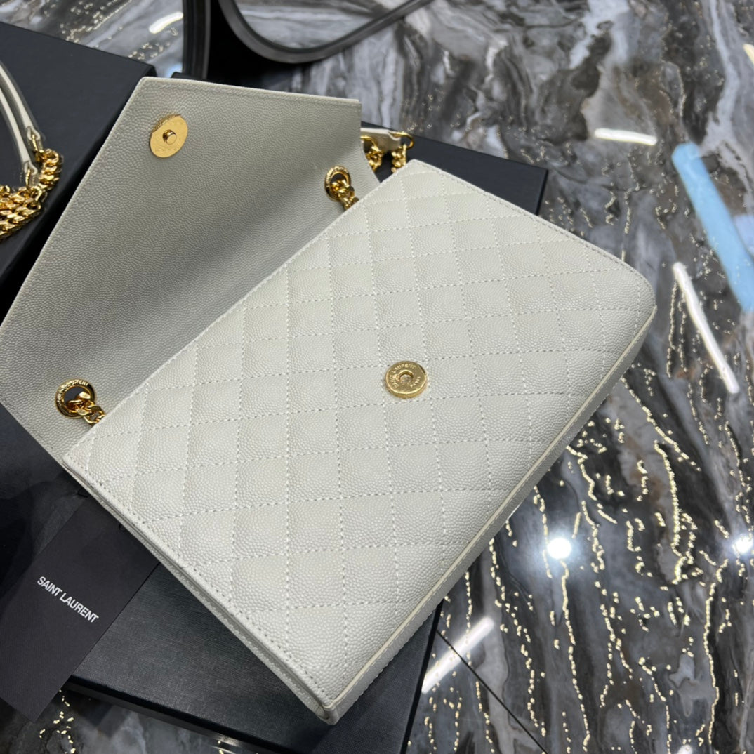 GLAMI Envelope MeGLAMIum Chain Bag White For Women, Women’s Bags 9.4in/24cm YSL