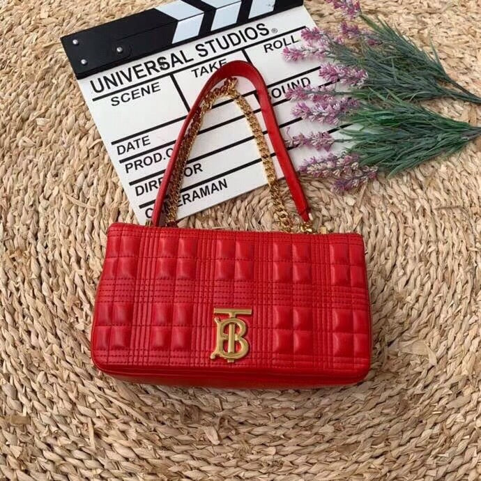 GLAMI Quilted MeGLAMIum Lola Bag Monogram Red For Women, Bags 11in/28cm