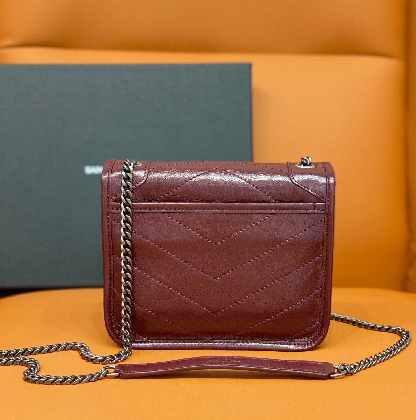 GLAMI Niki Wallets On Chain Burgundy For Women 7.5in/19cm