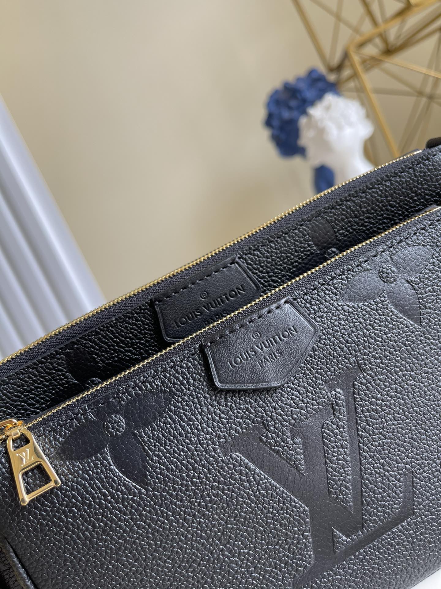 LV Multi Pochette AcGLAMIssoires Monogram Empreinte Black For Women, WomenÃ¢â‚¬â„¢s Handbags, Shoulder And Crossbody Bags 9.8in/25cm LV M80399