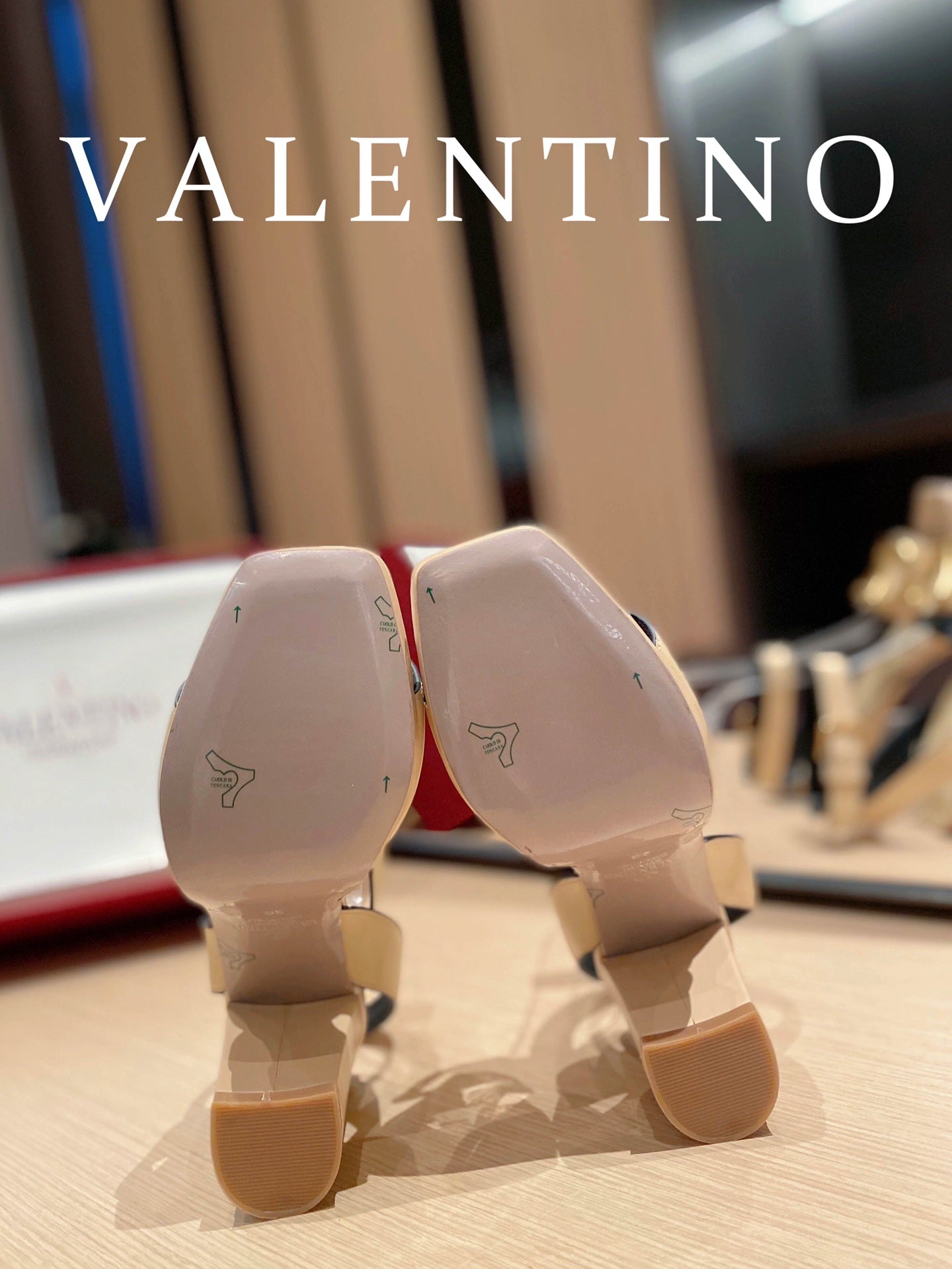 Valentino Garavani Strap Heeled Sandals With V Logo Signature EmbellisGLAMIent Light Yellow For Women