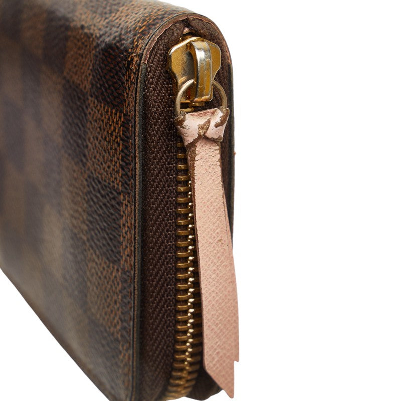 Louis Vuitton Damier Long Wallet Portefeuile Clemence N41626 Rose Pink Brown