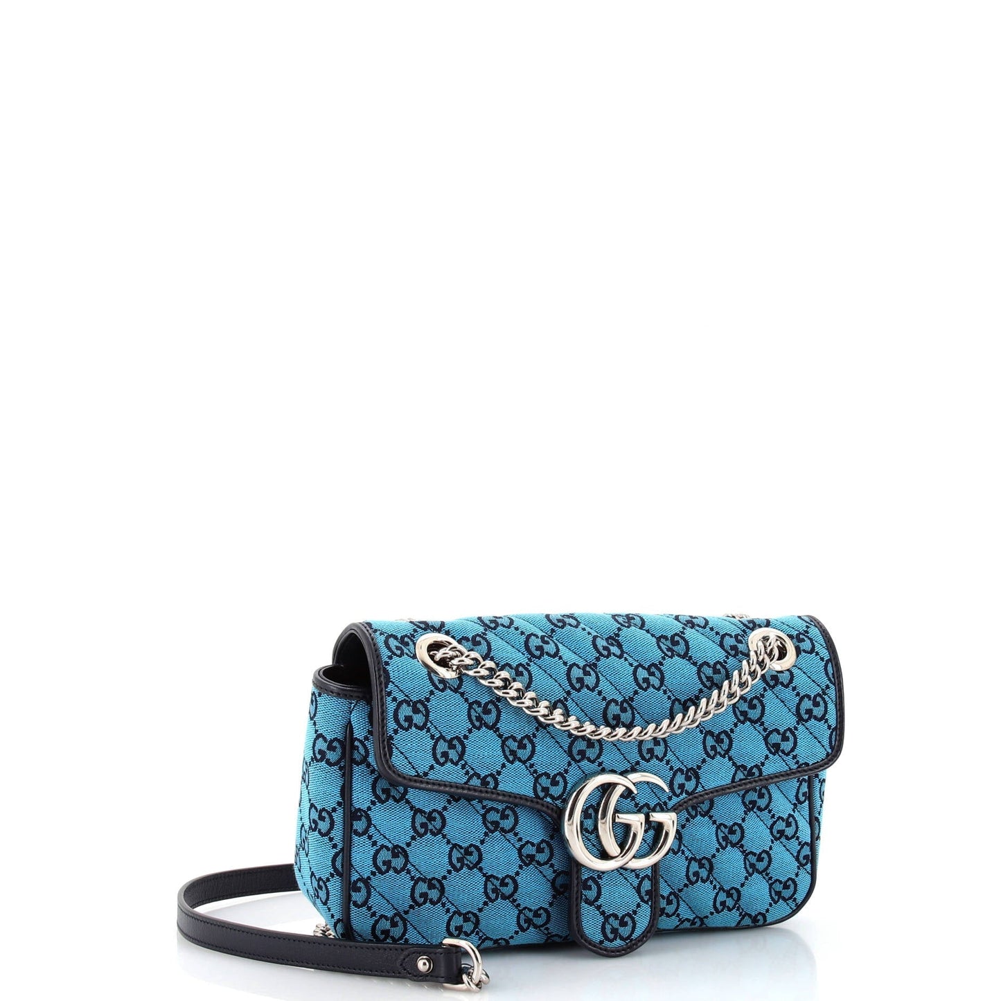 GG Marmont Flap Bag Diagonal Quilted GG Canvas Small