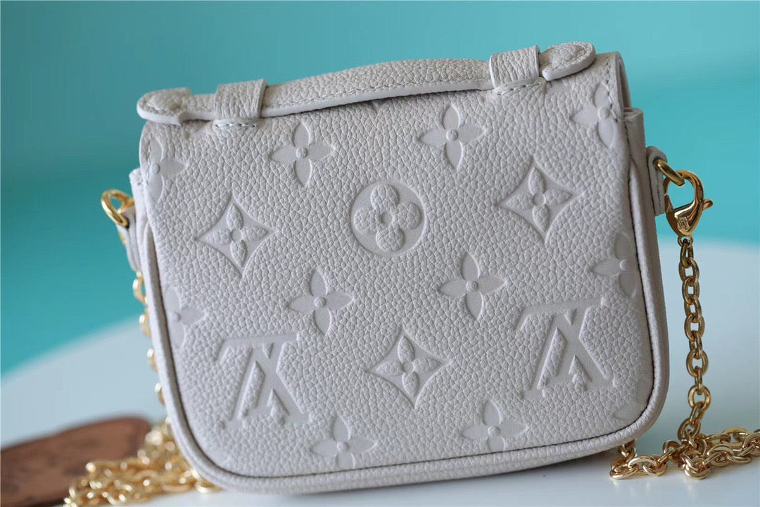LV Micro Metis Monogram Empreinte Beige For Women, WomenÃ¢â‚¬â„¢s Handbags, Shoulder And Crossbody Bags 5.5in/14cm LV M81390