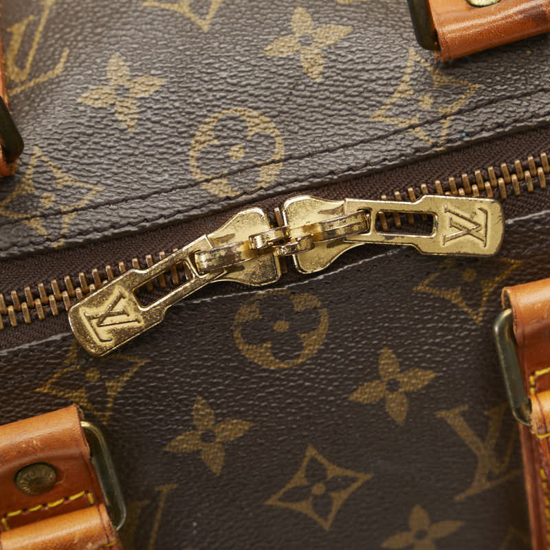 Louis Vuitton Monogram Keepall 45 Boston Bag M41428 Brown PVC Leather