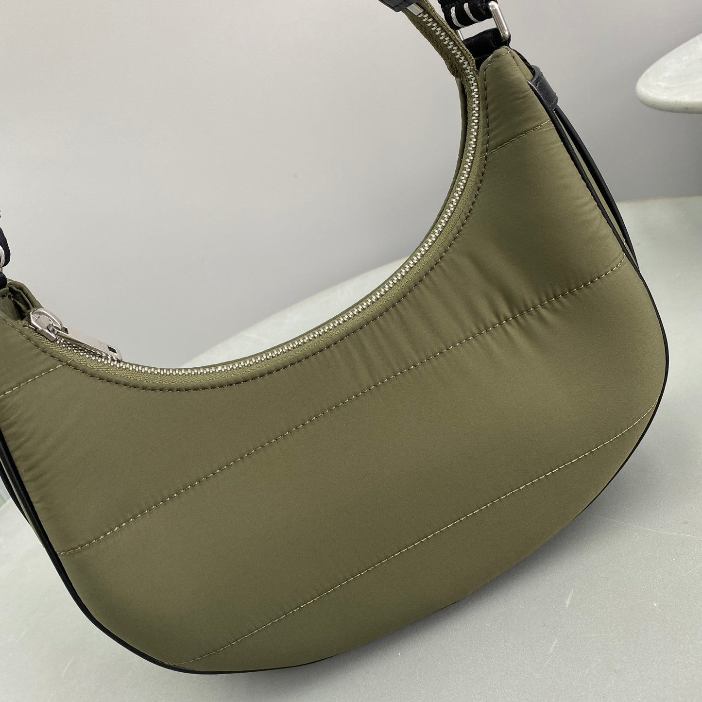 GLAMI MeGLAMIum Ava Bag With GLAMI Strap In Quilted Nylon Khaki For Women 9in/23cm 196972DLI.15KH