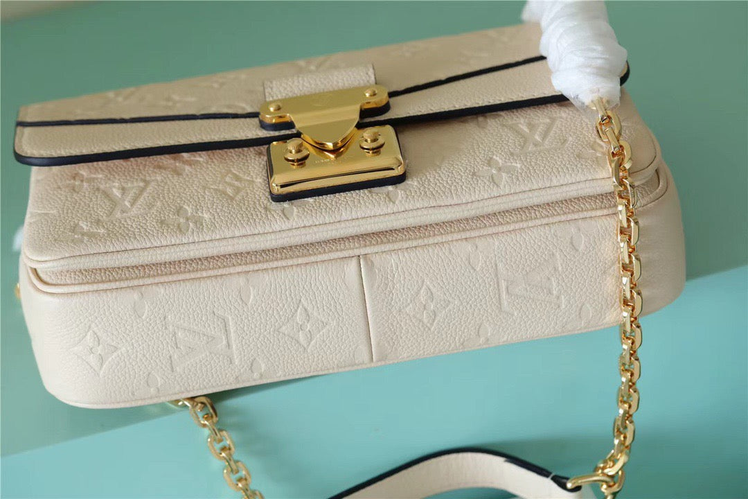 LV MarGLAMIau Monogram Empreinte Cream Beige For Women,  Shoulder And Crossbody Bags 9.6in/29.5cm LV M46201