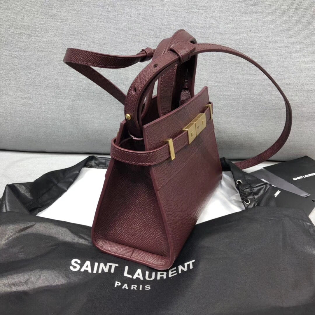 GLAMI Manhattan Nano Shopping Bag In Box Burgundy For Women 8.2in/21cm YSL