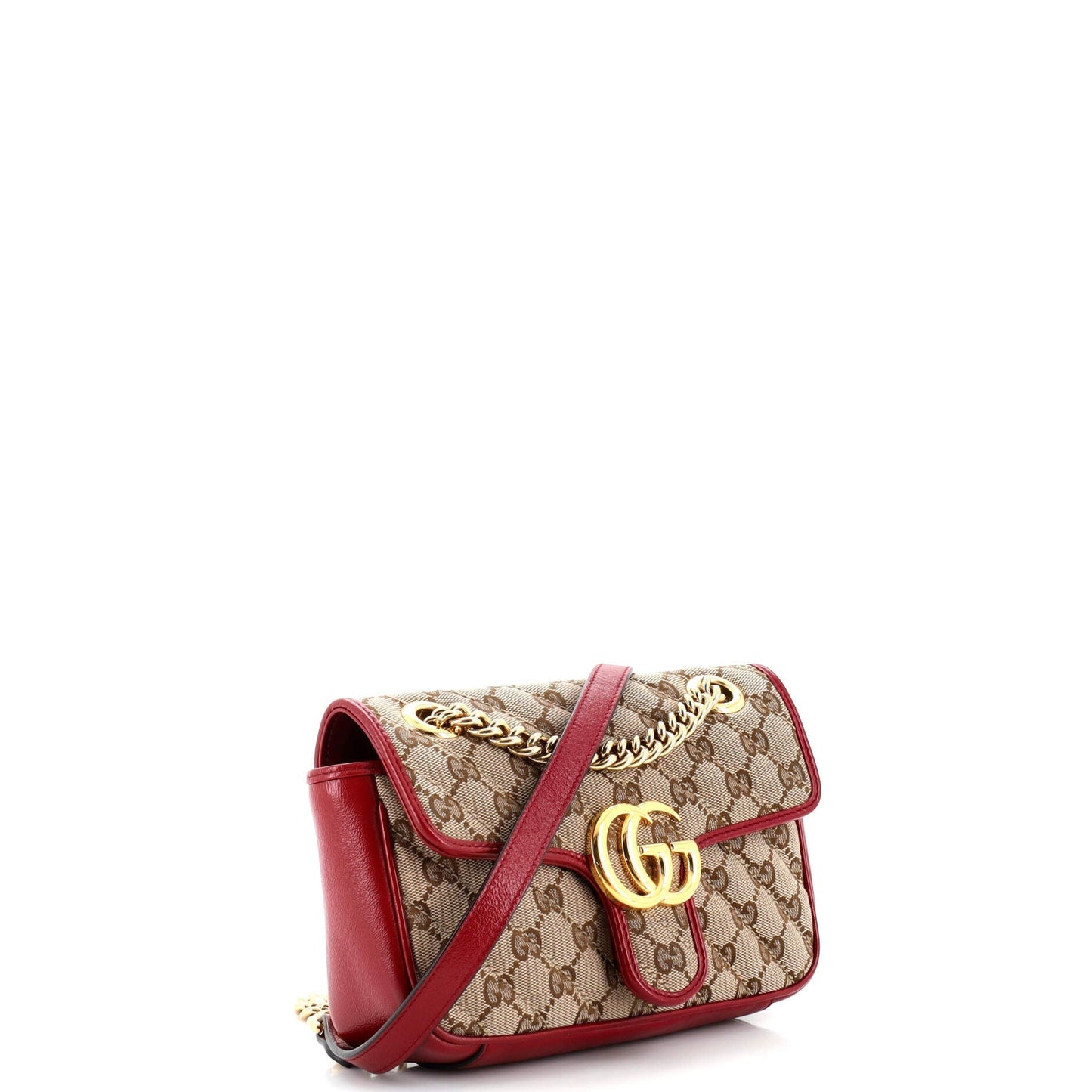 GG Marmont Flap Bag Diagonal Quilted GG Canvas Mini