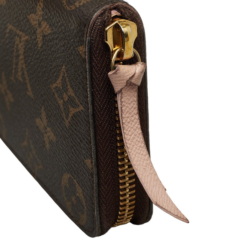 Louis Vuitton Monogram Portfolio Claimance Round Fassner Long Wallet M61298 Rose Valerie Brown PVC Leather Ladies Louis Vuitton